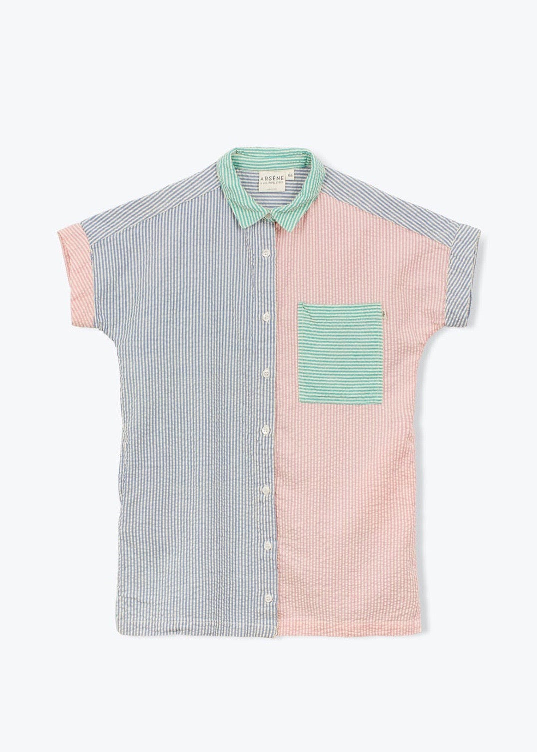 Fiselini Mini Striped Dress — BLEU / ROSE / VERT
