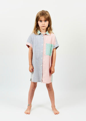 Fiselini Mini Striped Dress — BLEU / ROSE / VERT