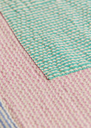 Fiselini Mini Striped Dress — BLEU / ROSE / VERT