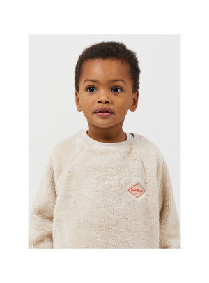 Joe Relaxed Tricolor Sherpa Sweatshirt — BEIGE