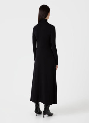 Mock Neck Dress — BLACK