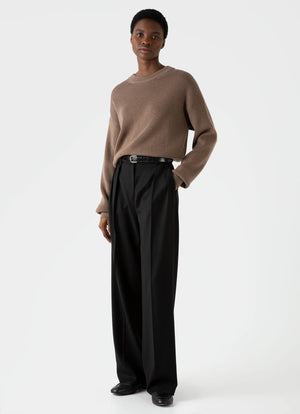 Ribbed Crew Neck Jumper - Cedar