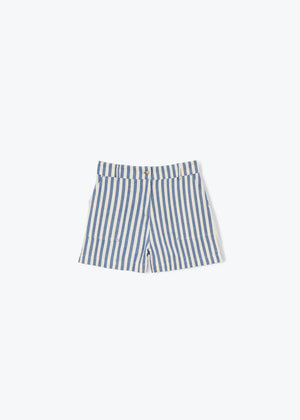 Fauzi Striped Shorts — COBALT
