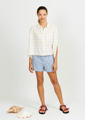 Fauzi Striped Shorts — COBALT