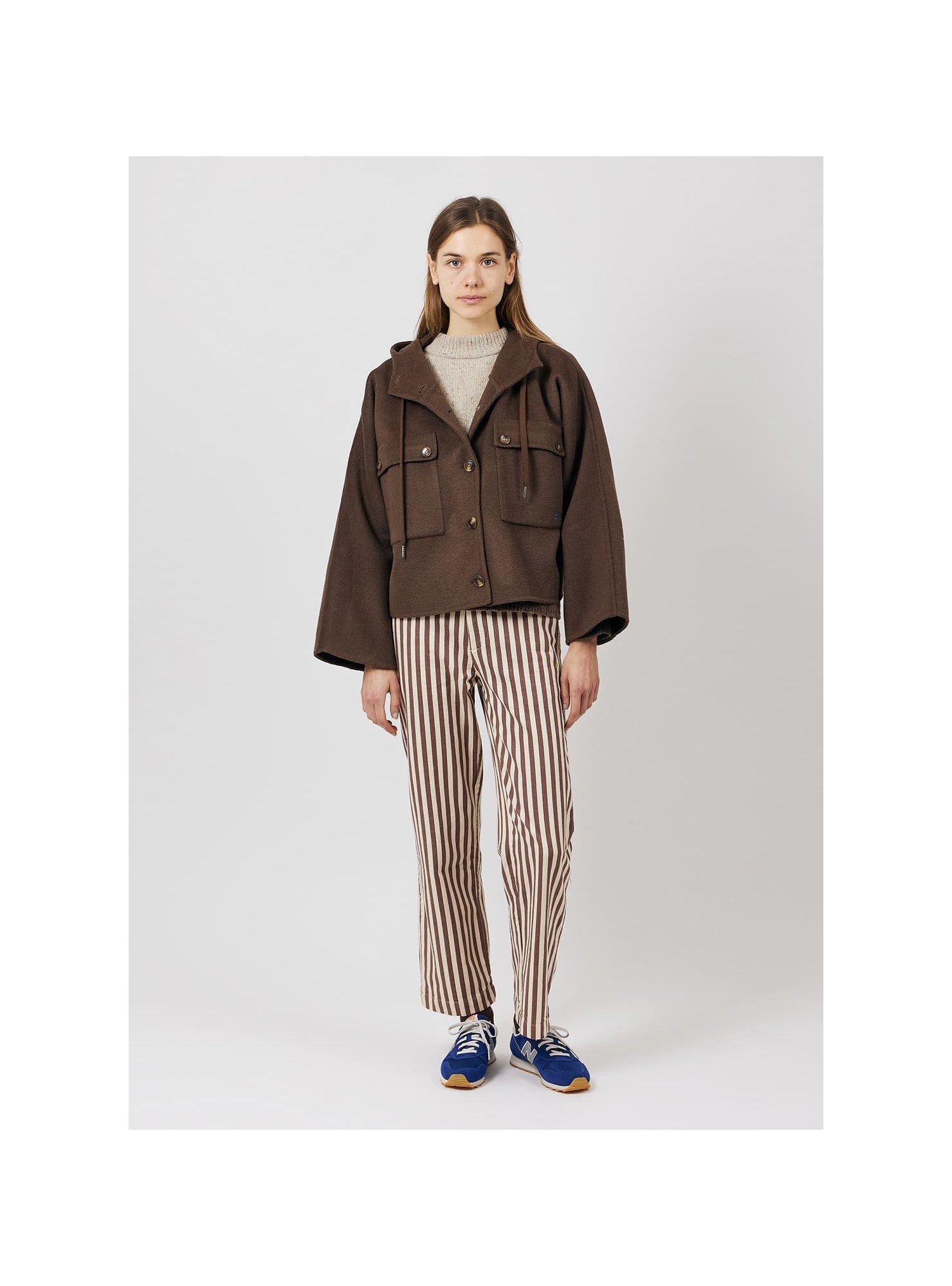 Giacomina Women HOODIE COAT — MARRON GLACE