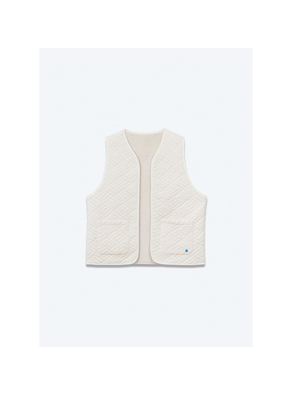 Girzie Women Reversible Padded Sherpa SS Reversible Vest — ECRU / NAVY