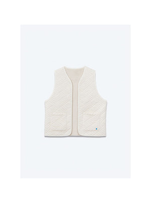 Girzie Women Reversible Padded Sherpa SS Reversible Vest — ECRU / NAVY