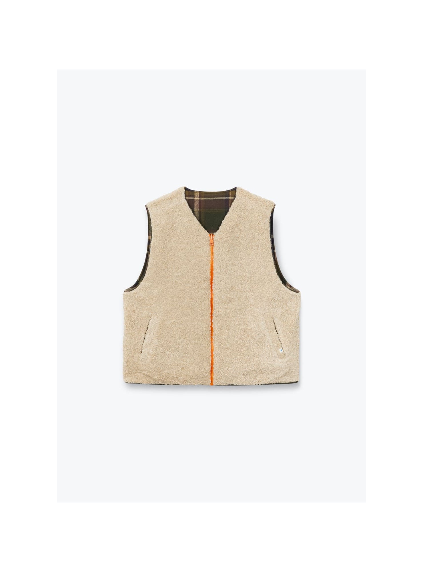 Giacomina Women Reversible Tartan Vest — VERT FORET