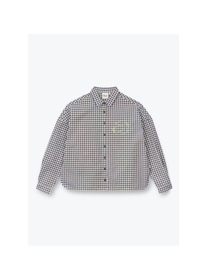 Gastonette Womens Shirt Gingham GOTS — MARRON