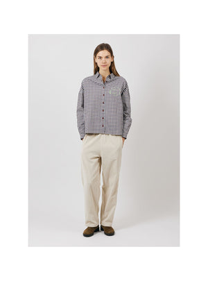 Gastonette Womens Shirt Gingham GOTS — MARRON