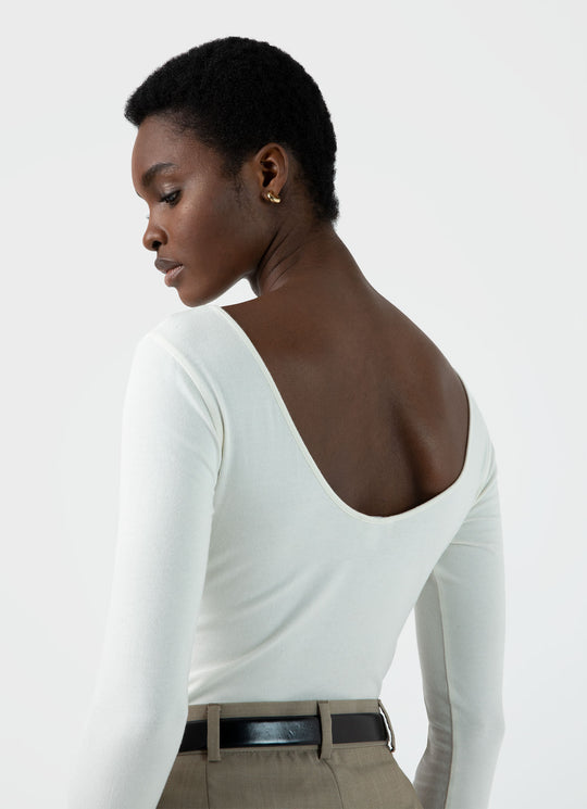Scoop Back Top — WHITE