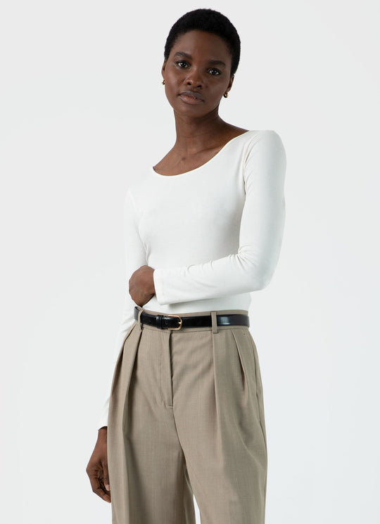 Scoop Back Top — WHITE
