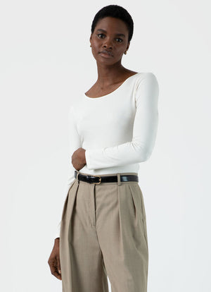 Scoop Back Top — WHITE