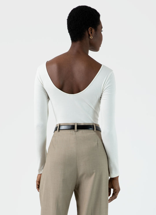 Scoop Back Top — WHITE