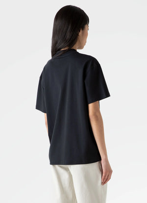 Mock Neck Heavyweight T Shirt - Black