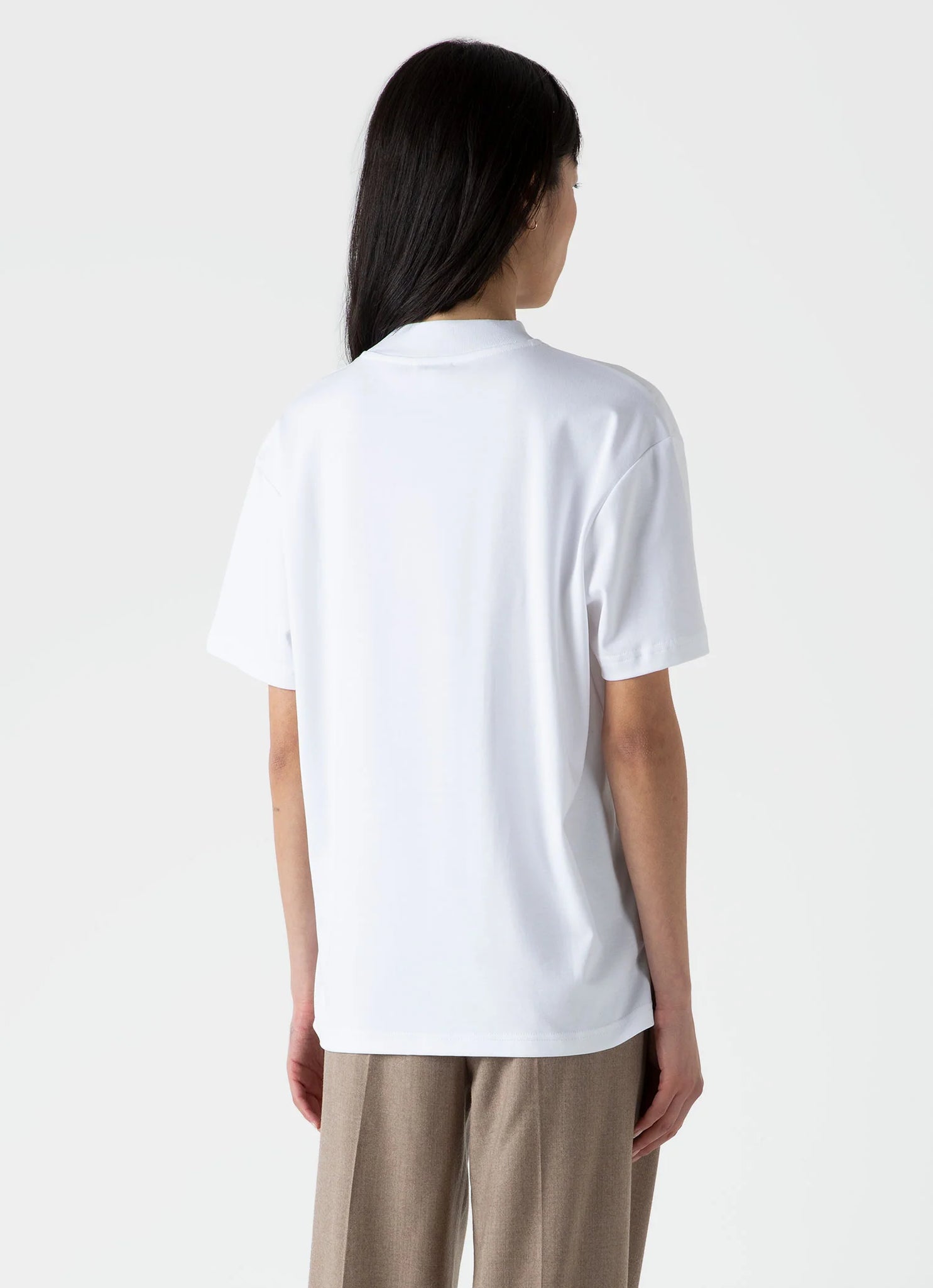 Mock Neck Haevyweight T Shirt - White