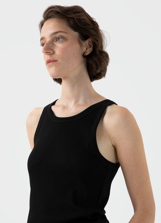 Ribbed Tank Top — BLACK