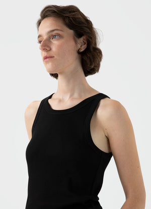 Ribbed Tank Top — BLACK