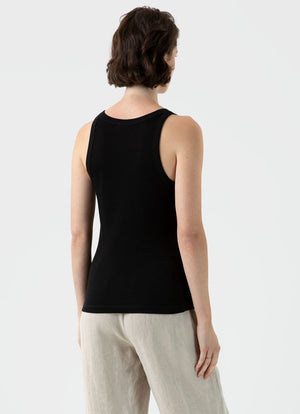 Ribbed Tank Top — BLACK