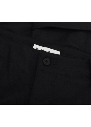 Wool Flannel Trousers — BLACK Navy