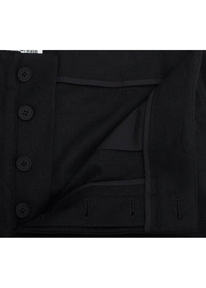 Wool Flannel Trousers — BLACK Navy