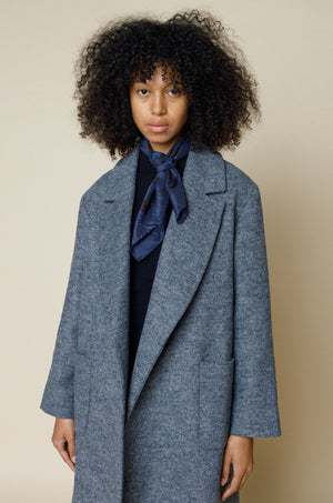 Robe Twill Coat - Blue - LAST PIECE