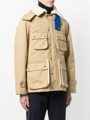 MAISON KITSUNÉ Wool Cotton Blend 2-in-1 Cargo Jacket — BEIGE - LAST PIECE