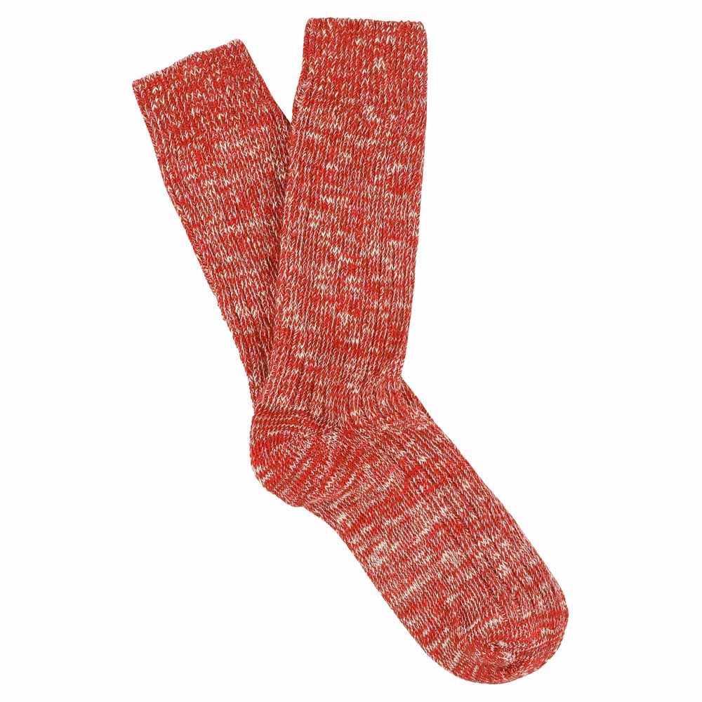 Melange Blend Socks - Red