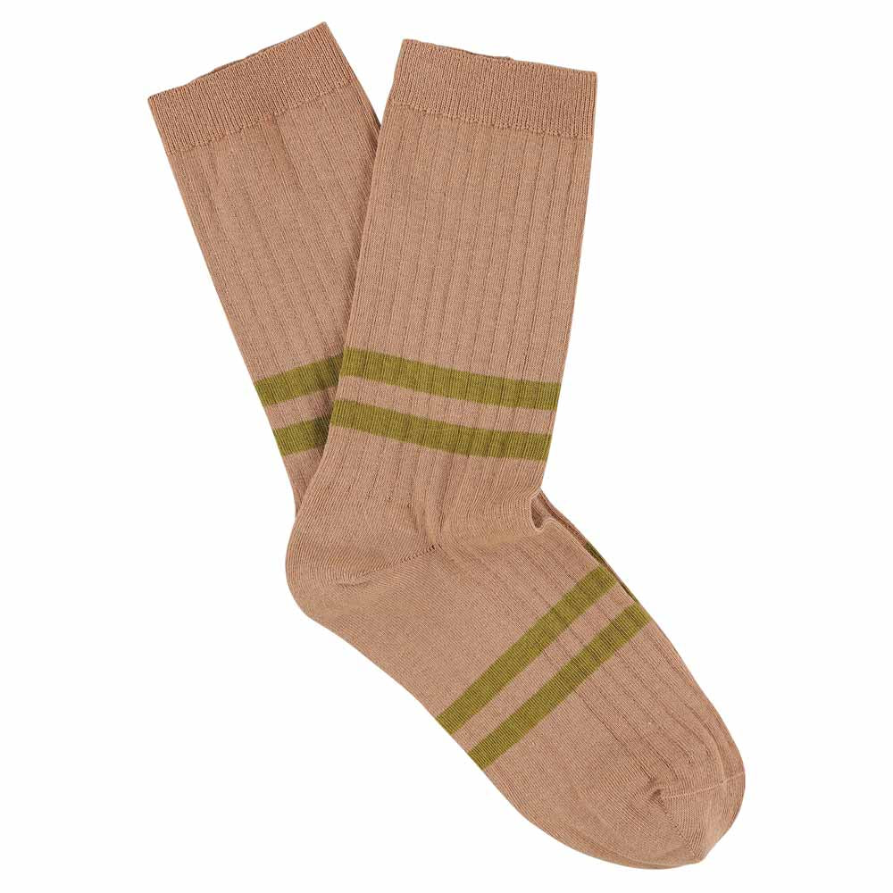 Women Stripe Socks — PINK / GOLD