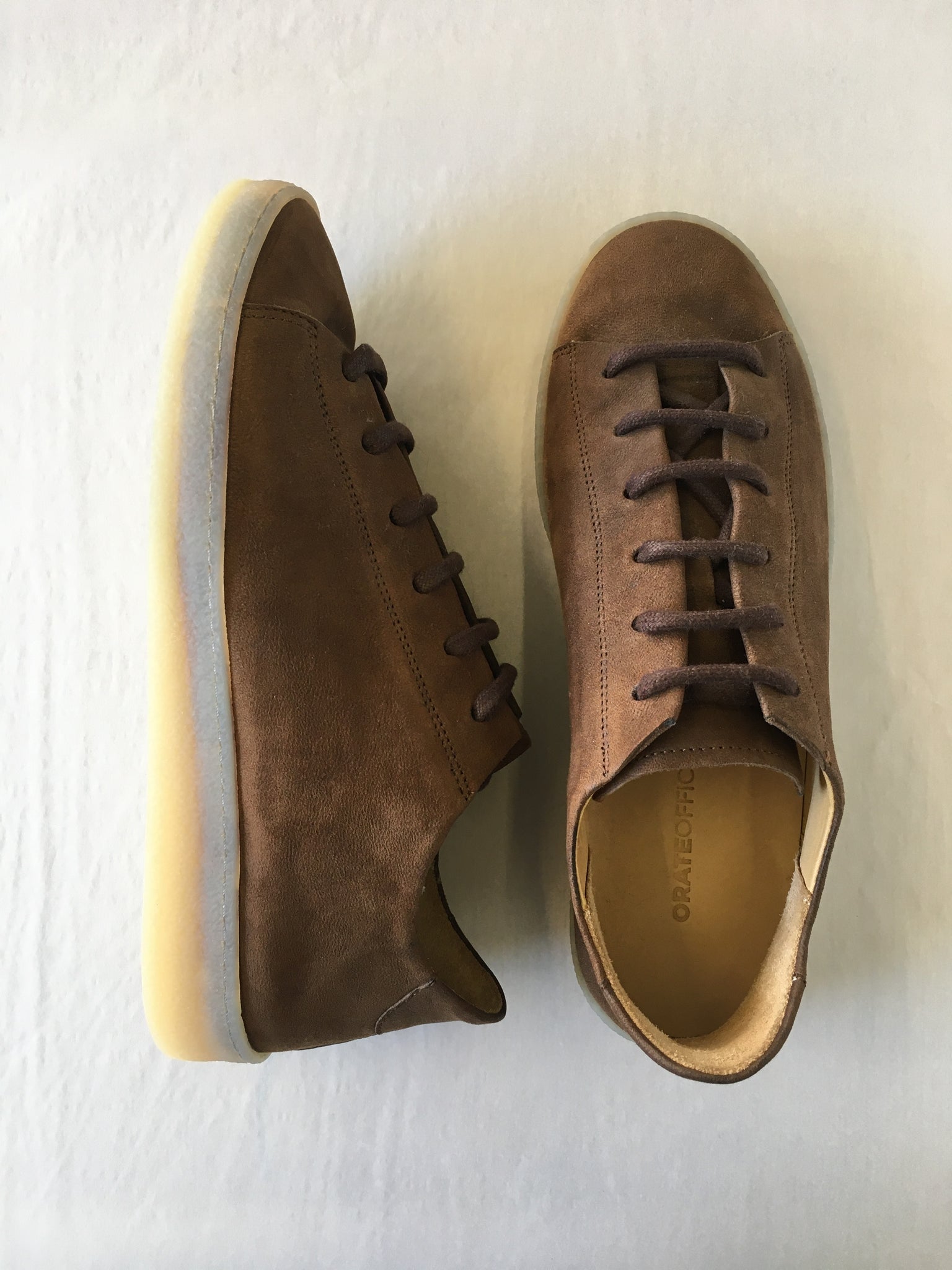 ORATE OFFICINE Pedro Leather Low-Top Trainer - BROWN (ON ICE) - LAST PIECE