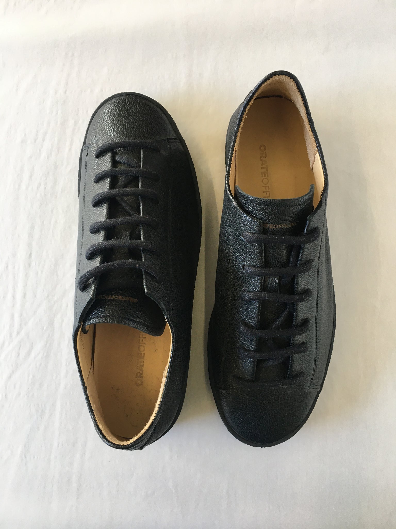ORATE OFFICINE Pedro Leather Low-Top Trainer - BLACK (ON BLACK)