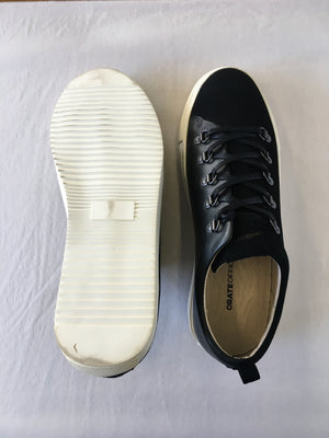 ORATE OFFICINE José Leather Low-Top Trainer - BLACK (ON WHITE)
