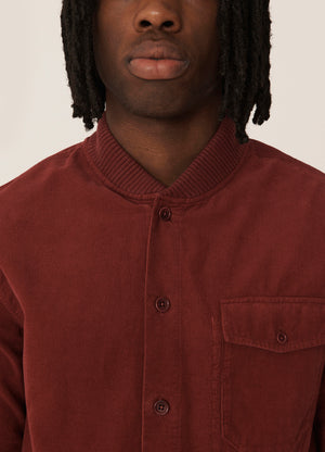 Delinquents Needlecord Organic Cotton Overshirt - Burgundy