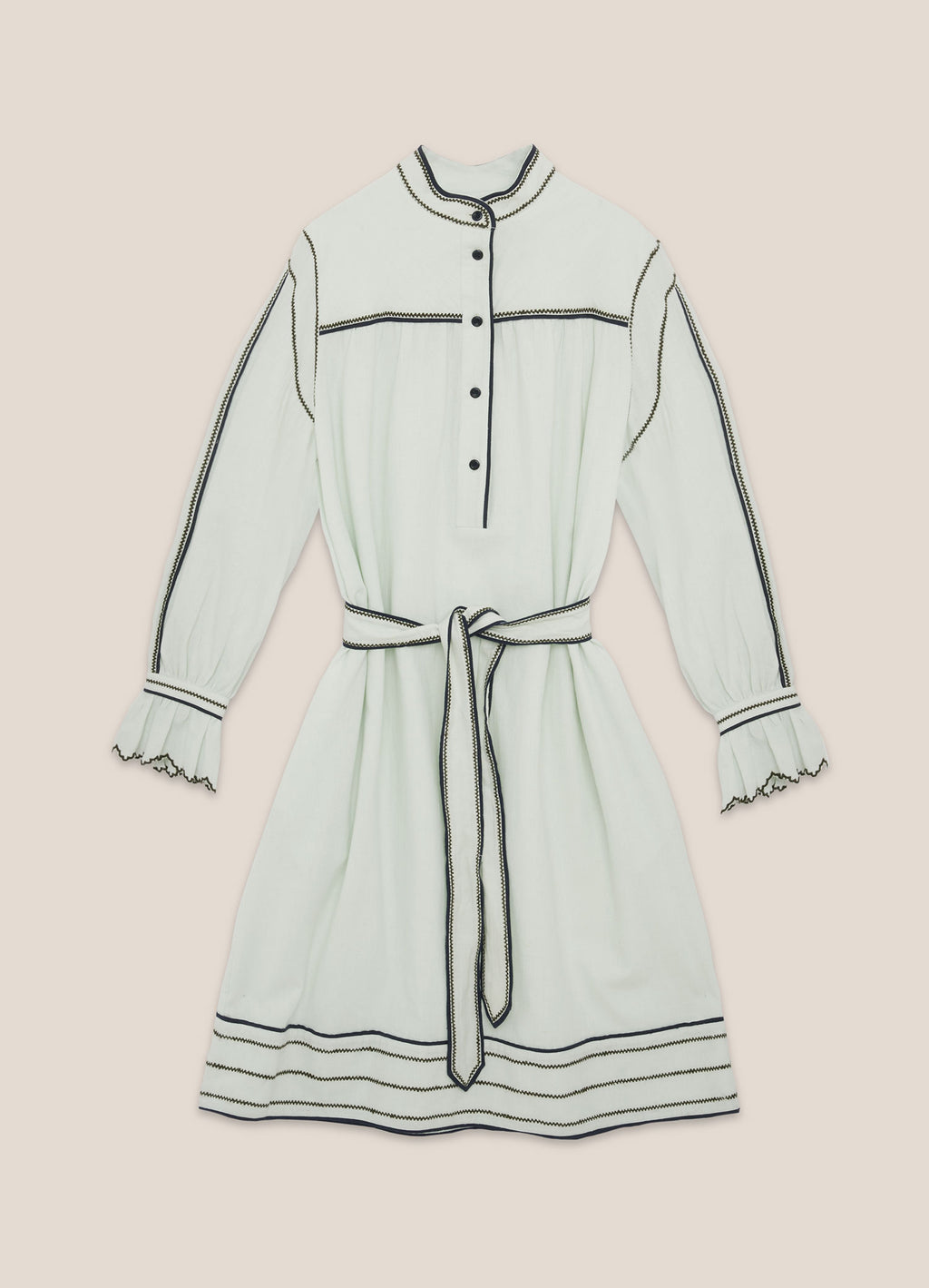 Abery Cotton Linen Belted Dress