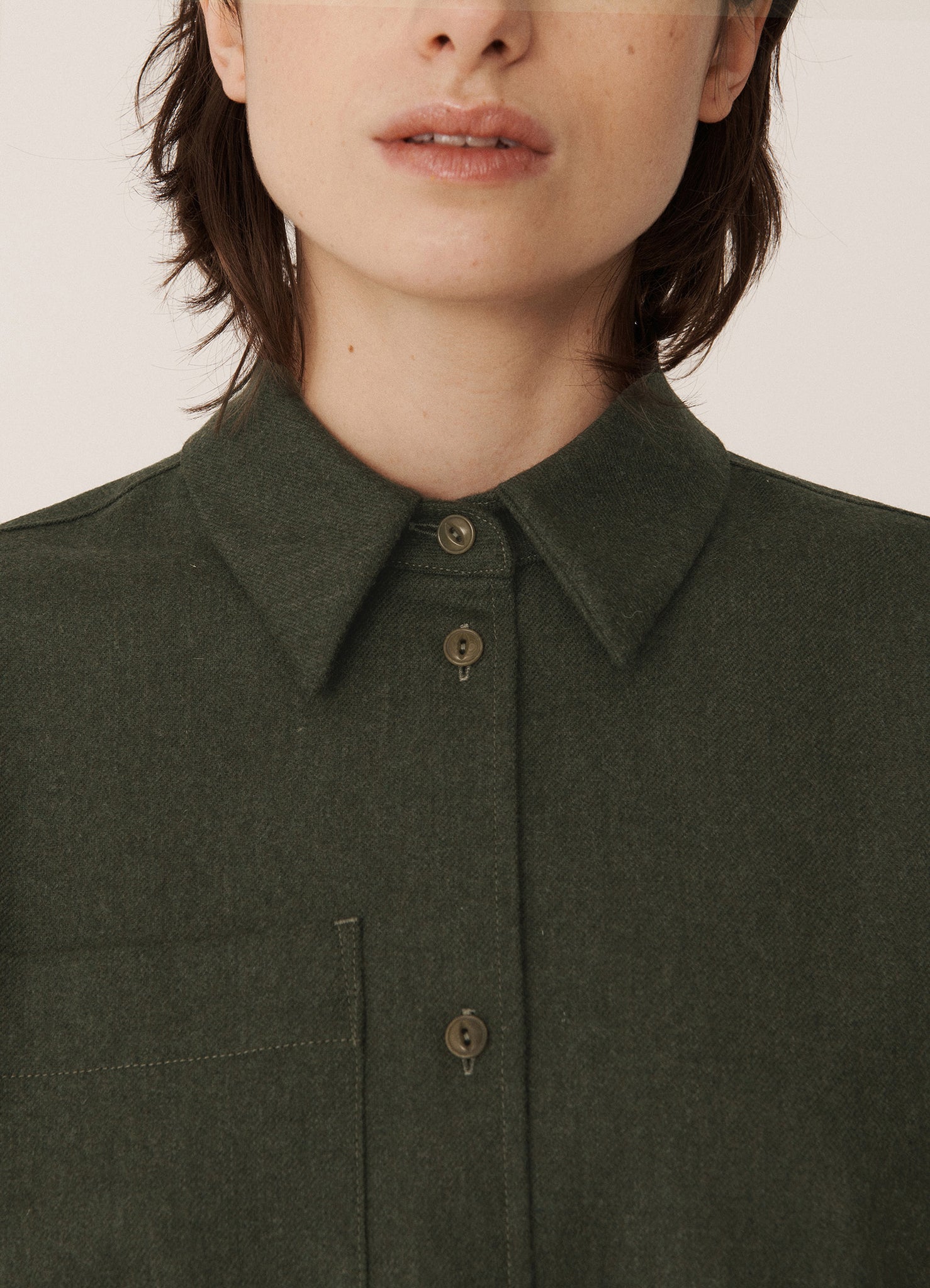 Eva Wool Blend Shirt - Green