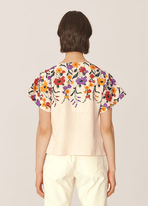 Magnolia Floral Embroidered Top