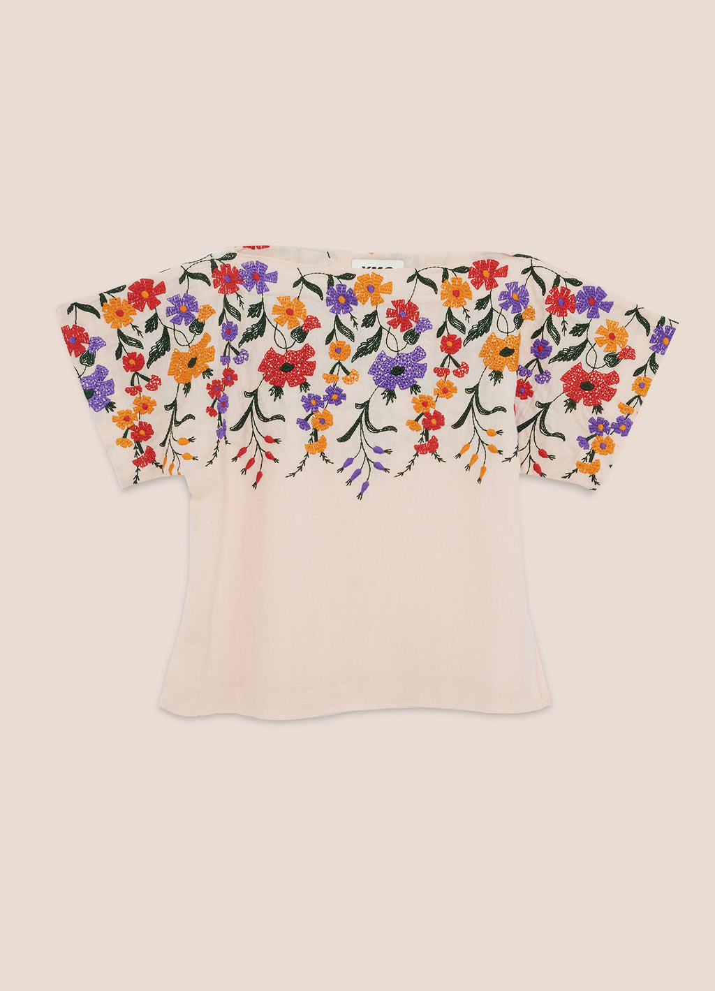 YMC Magnolia Floral Embroidered Top - PINK