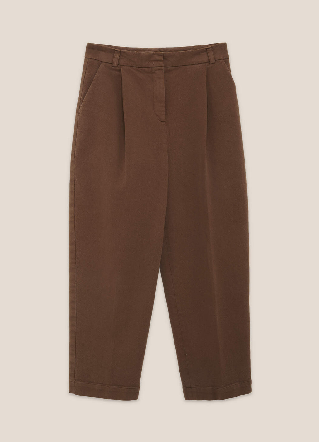 YMC Market Garment Dyed Cotton Twill Trousers - BROWN