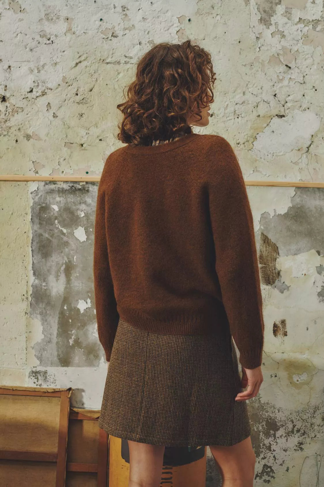 Gladia Jersey Cardigan - Brown