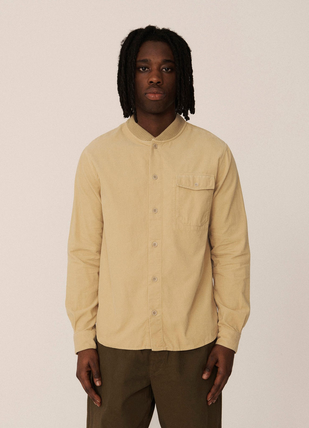 Delinquents Needlecord Organic Cotton Overshirt - Beige