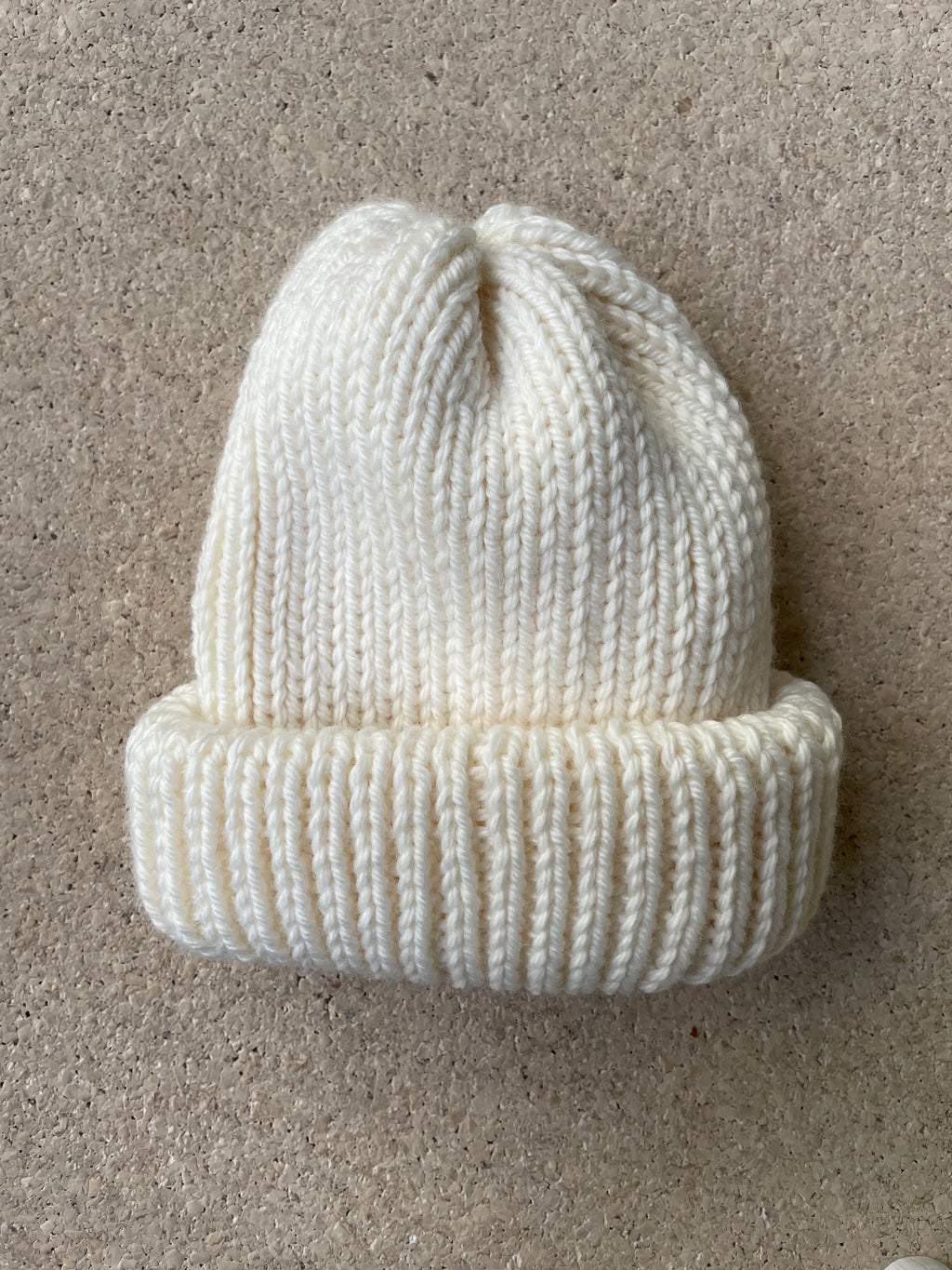 Hand Knitted Fisherman Beanie Hat - Snow