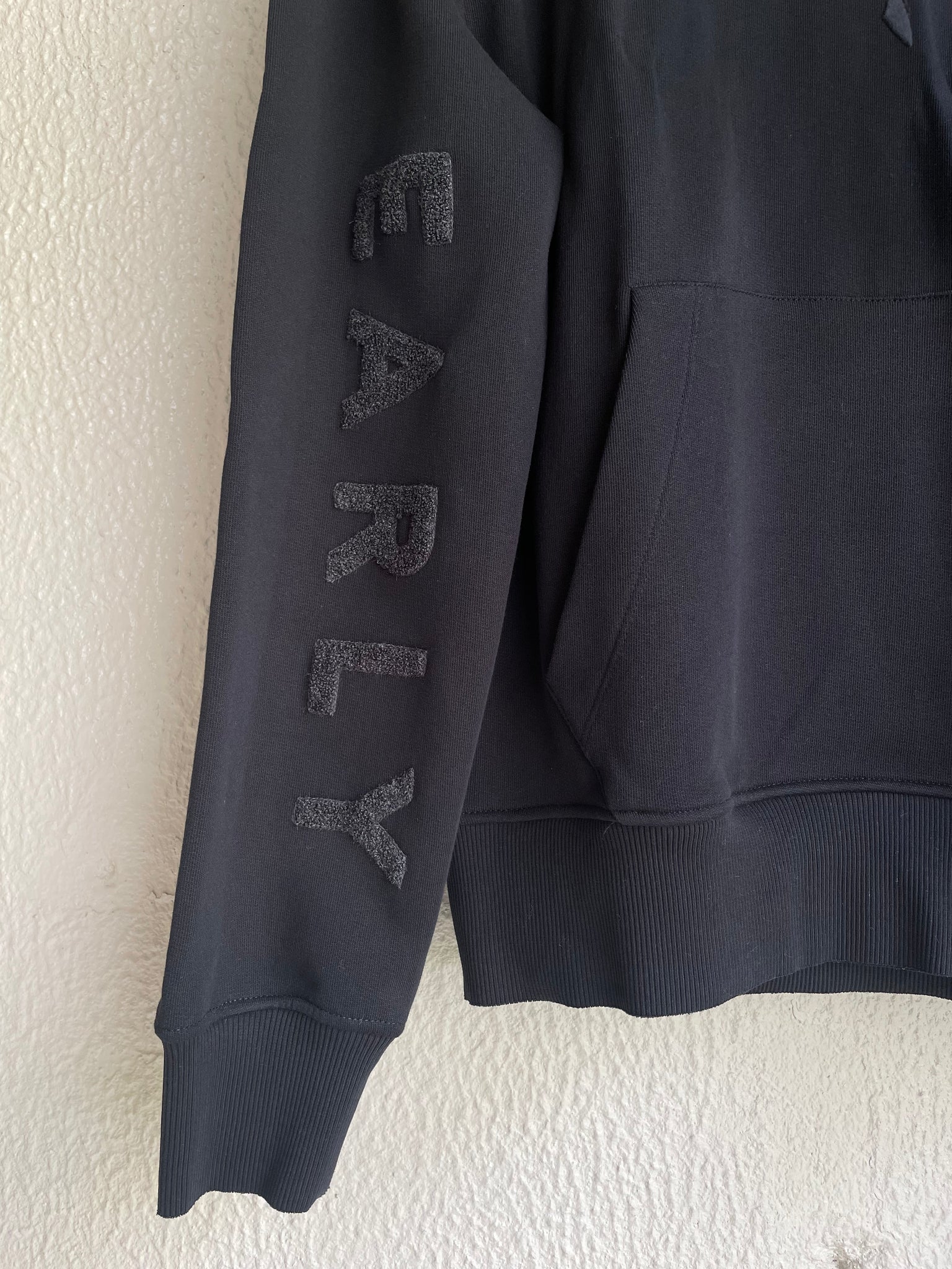 Early High-Stitch Logo Hoodie — BLACK