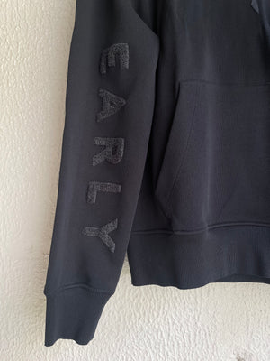 Early High-Stitch Logo Hoodie — BLACK