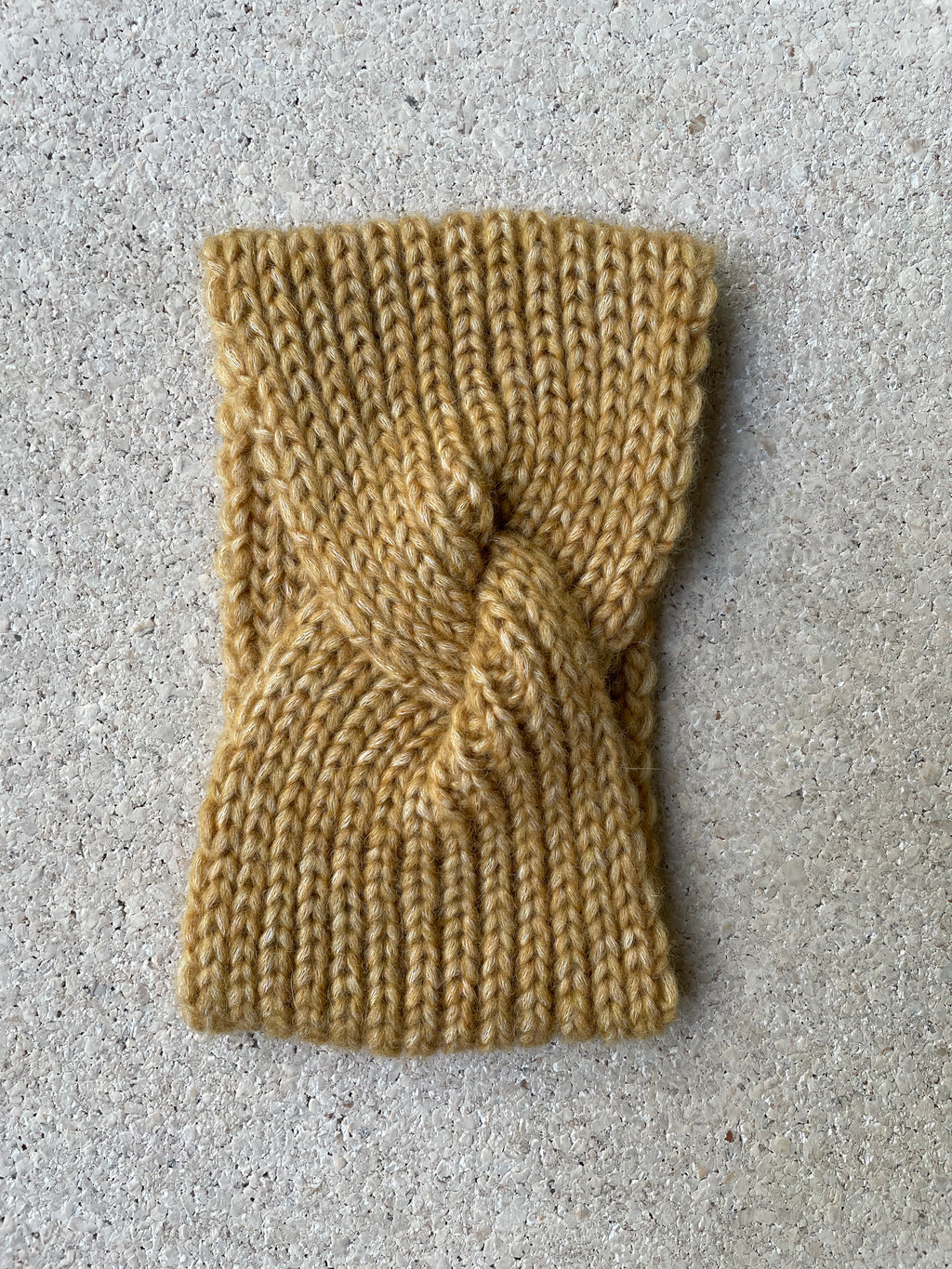 Hand Knitted Head Band - Hay Melange