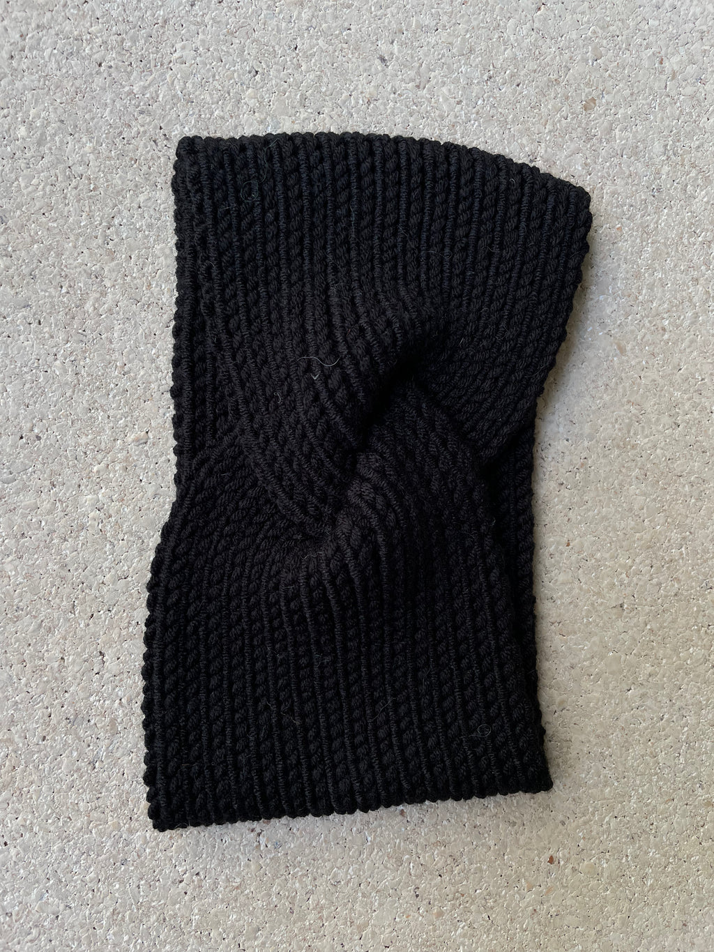 EARLYMADE Hand-knitted Head Band — BLACK — LAST PIECE