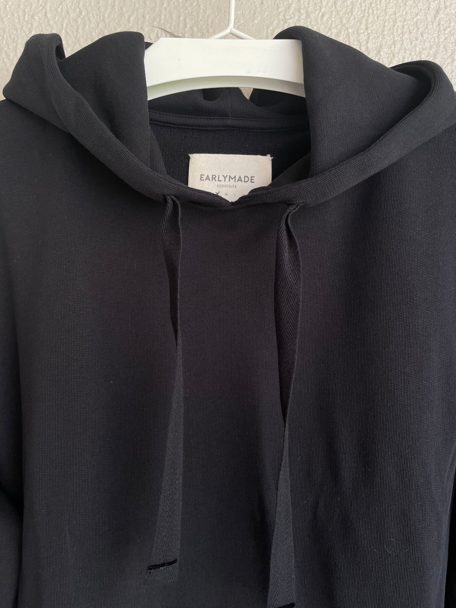 Early High-Stitch Logo Hoodie — BLACK