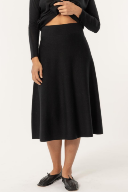 CATHRINE HAMMEL Flared Skirt — BLACK - LAST PIECE