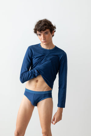 Long Sleeve T Shirt - Indigo