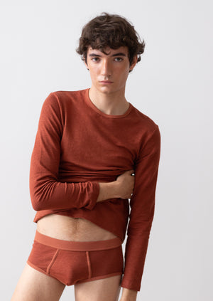 Long Sleeve T Shirt - Rust