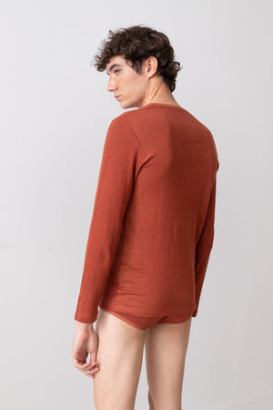 Long Sleeve T Shirt - Rust